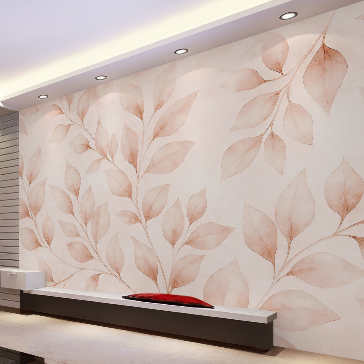 Fototapeta Nadruki na tle teksturowanego w odcieniu różowym.