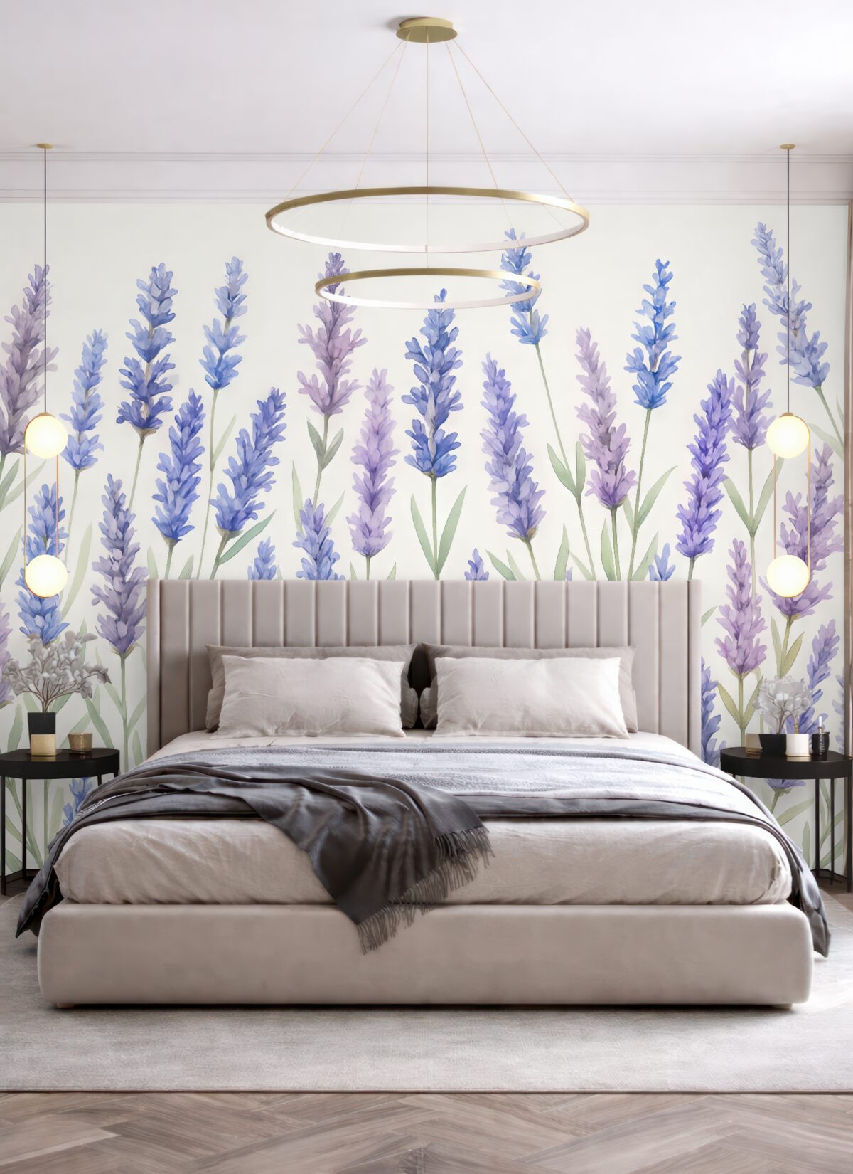 Fototapeta Pędzel w delikatnych barwach kwitnącej lawendy.