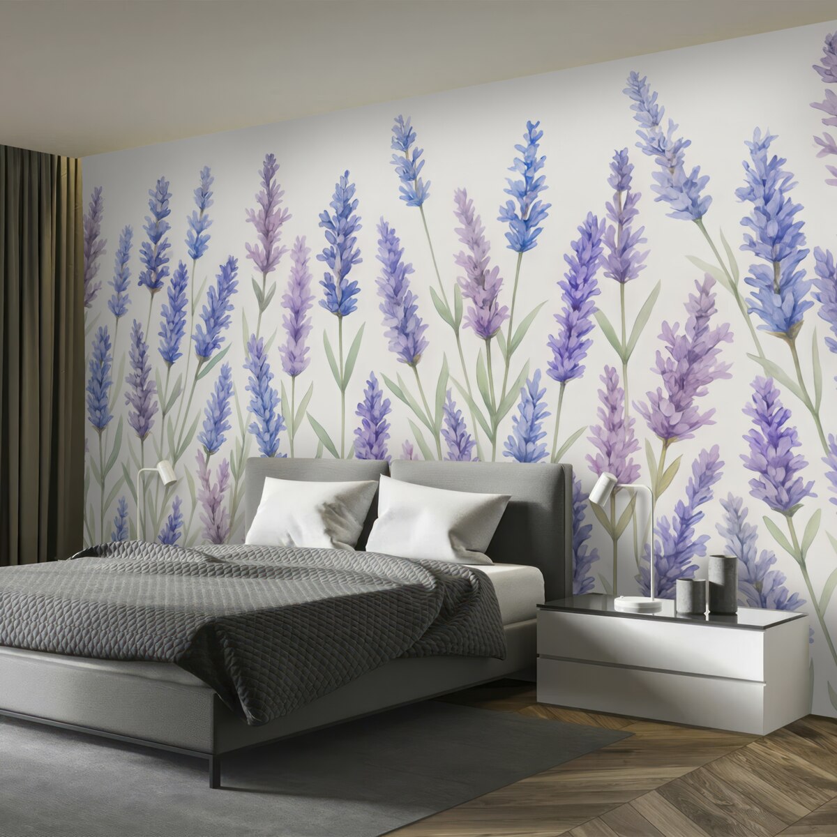 Fototapeta Pędzel w delikatnych barwach kwitnącej lawendy.