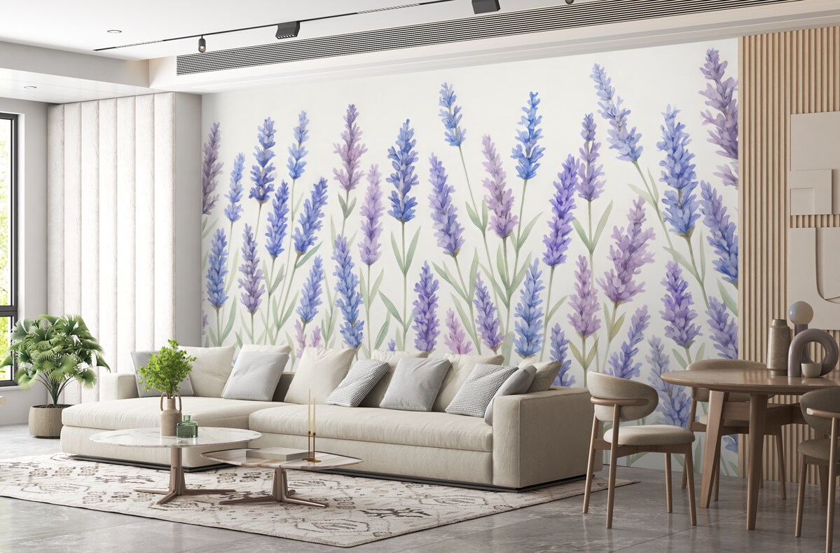 Fototapeta Pędzel w delikatnych barwach kwitnącej lawendy.