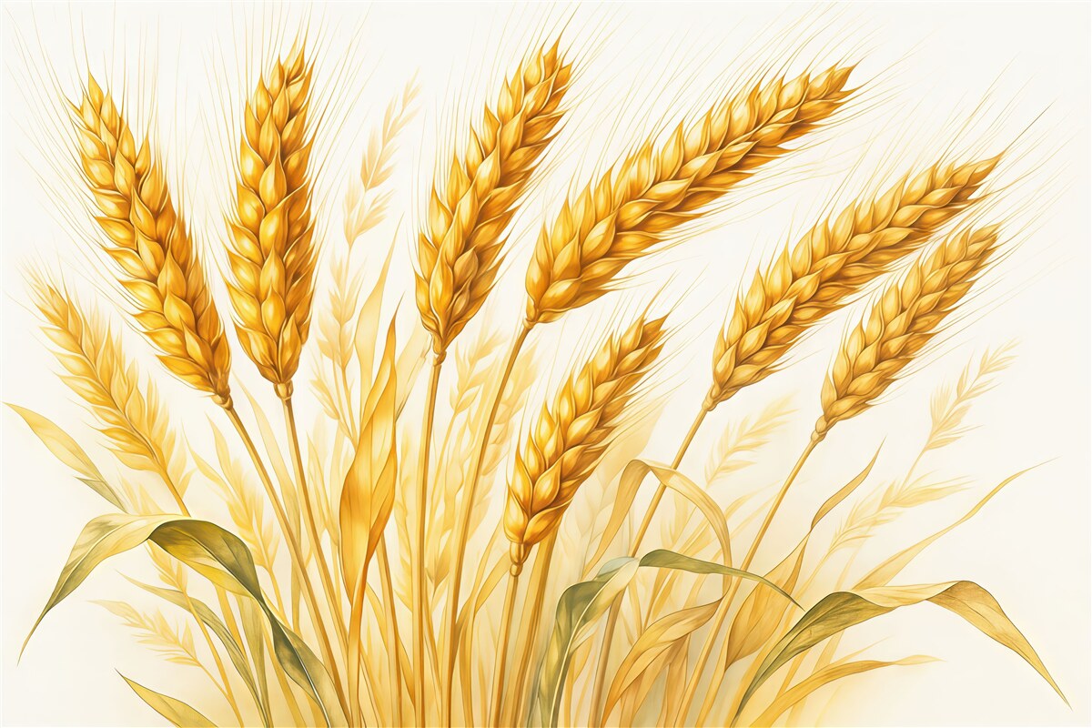 Fototapeta Akwarela z kłosami pszenicy.