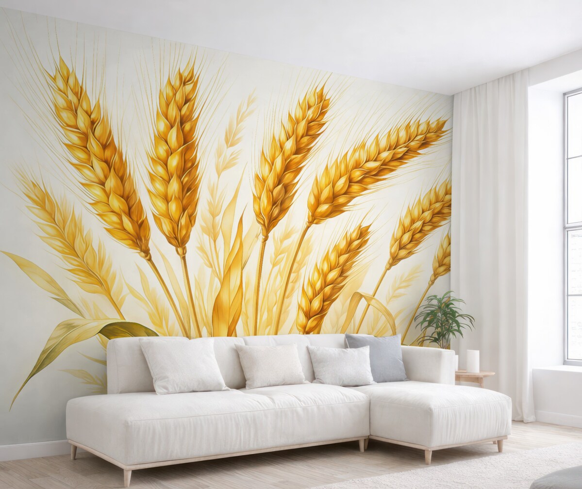 Fototapeta Akwarela z kłosami pszenicy.