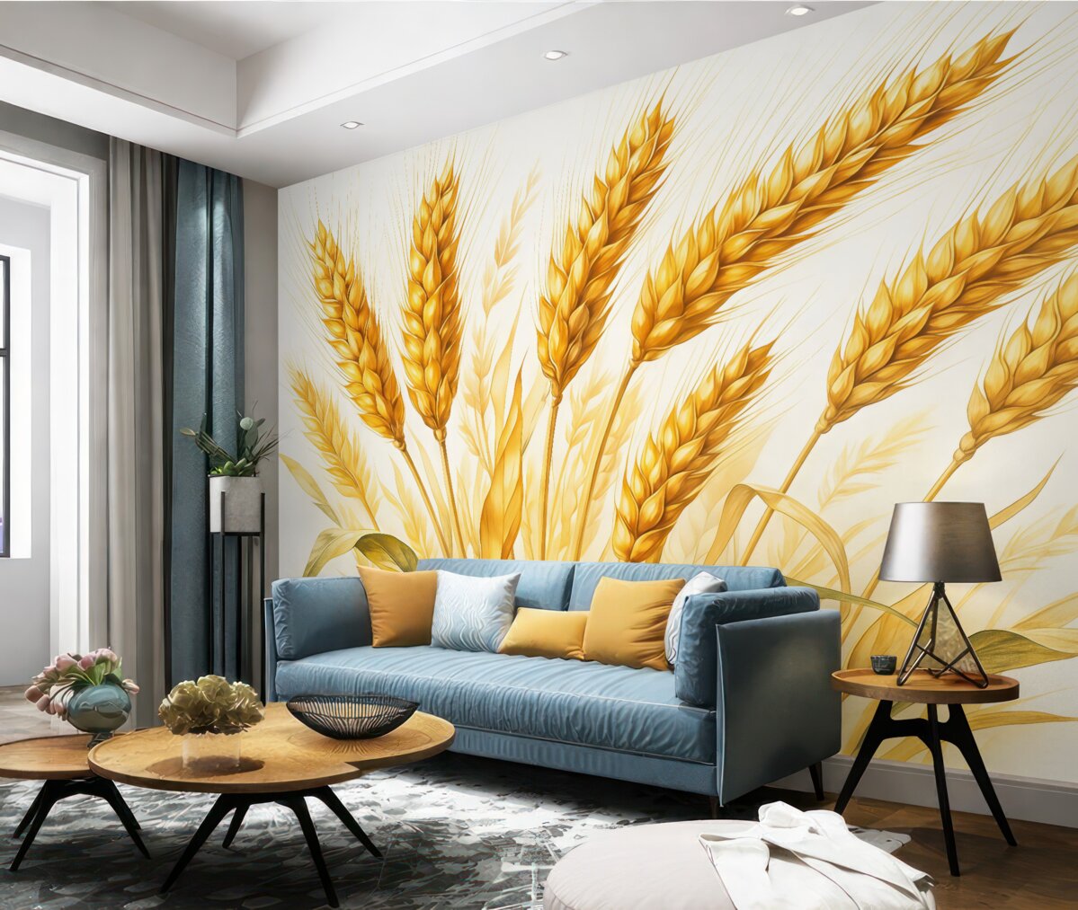 Fototapeta Akwarela z kłosami pszenicy.