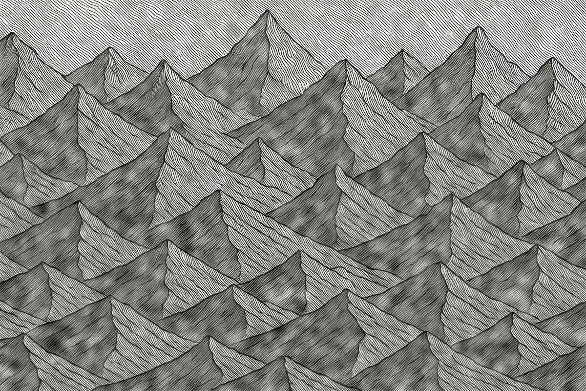 Fototapeta Proste czarne wzniesienia.