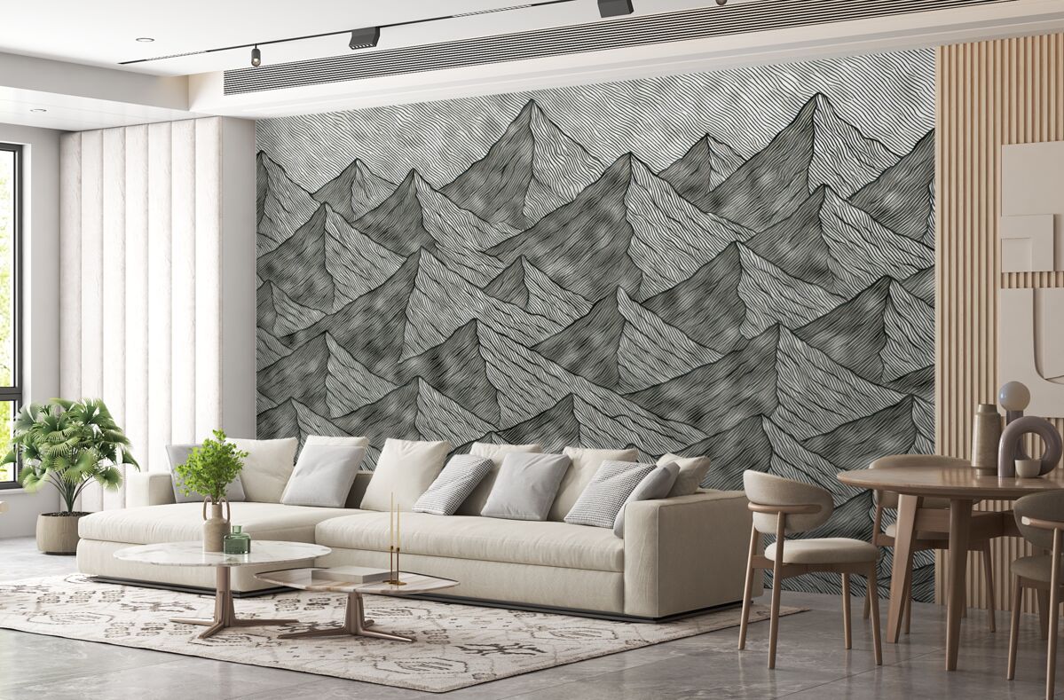 Fototapeta Proste czarne wzniesienia.