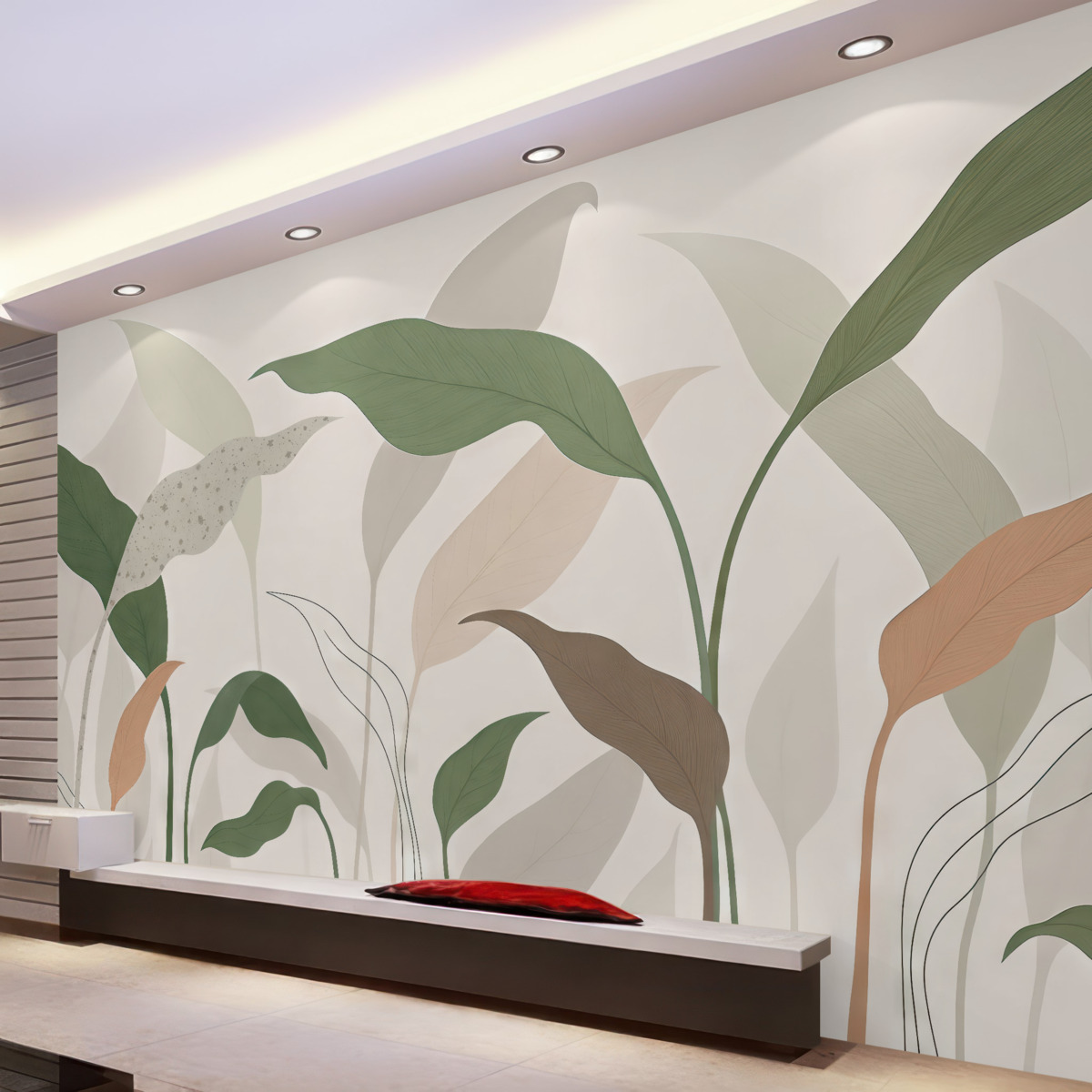 Fototapeta Tropikalne liście i subtelne odcienie.