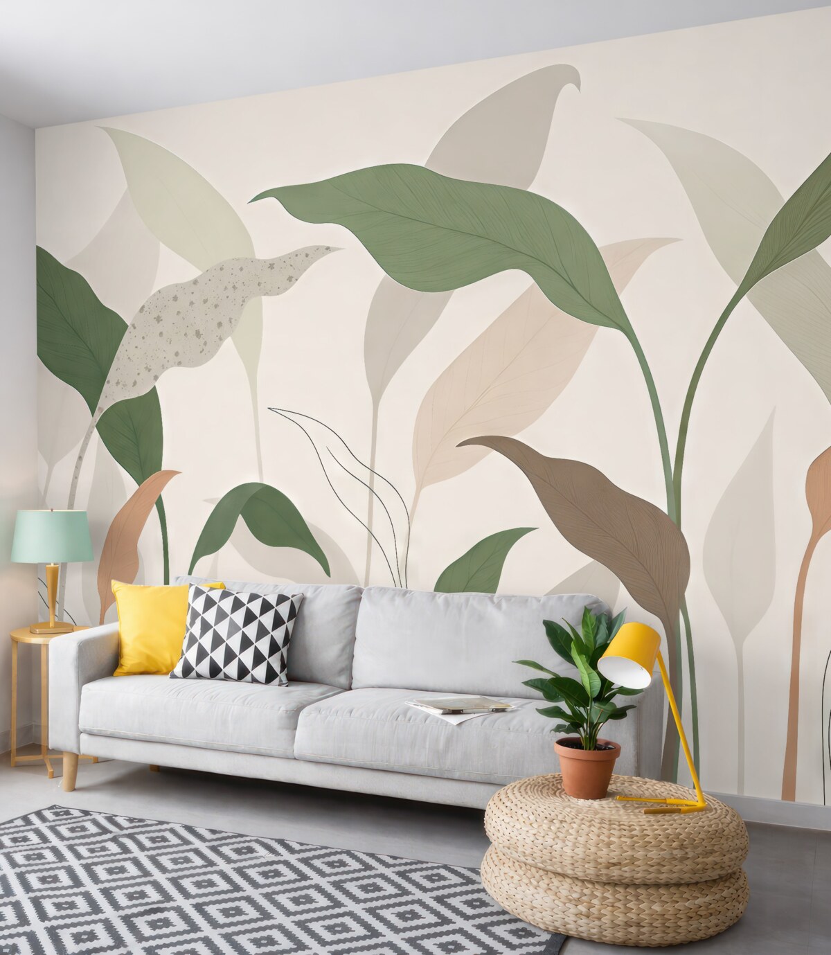 Fototapeta Tropikalne liście i subtelne odcienie.