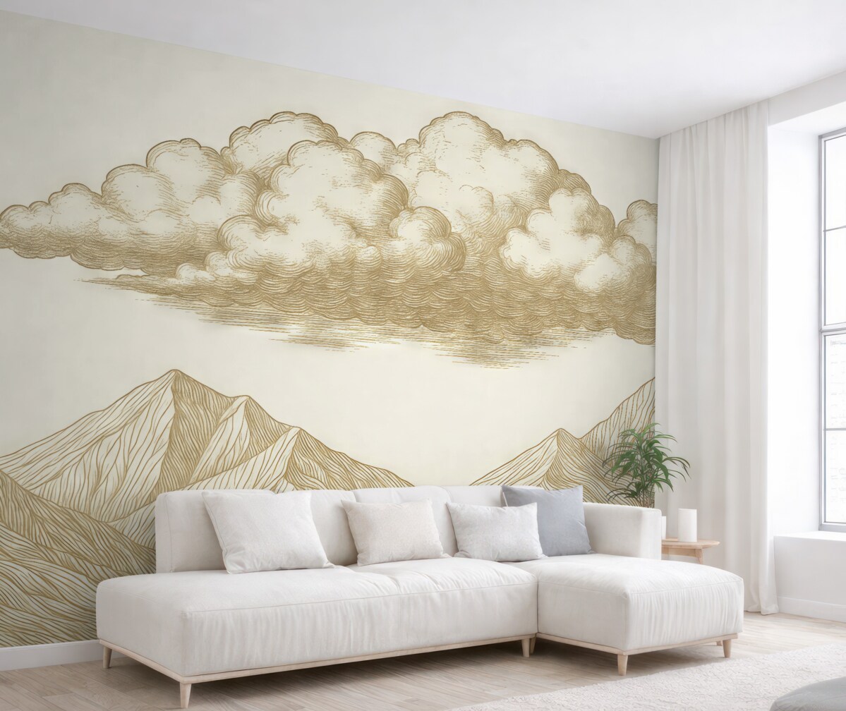 Fototapeta Linowe szczyty i piaskowe chmury