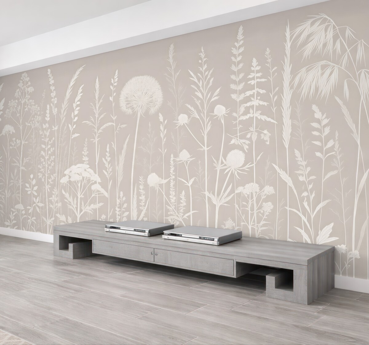 Fototapeta Subtelne rośliny łąkowe i oszczędność kwiatów