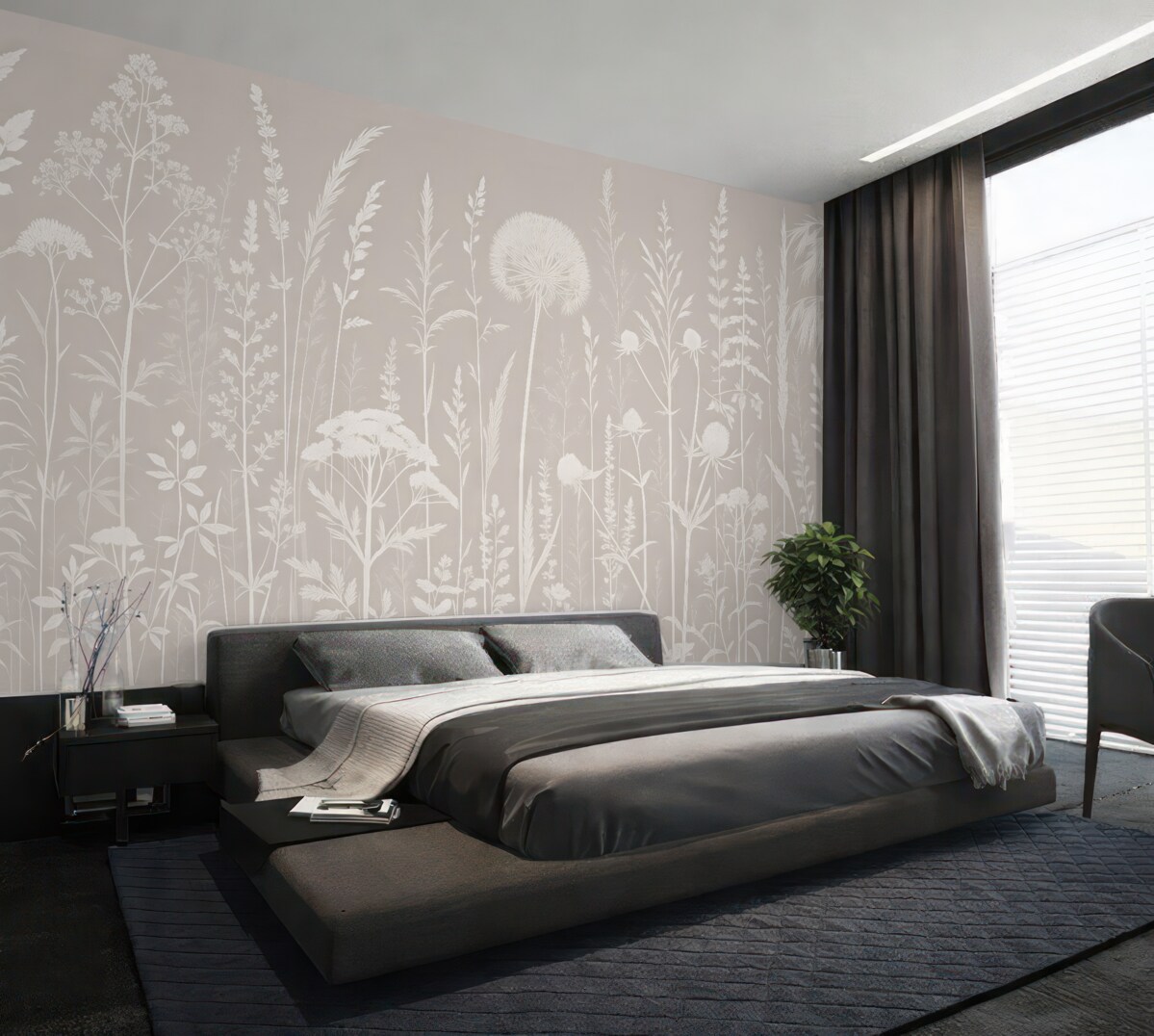 Fototapeta Subtelne rośliny łąkowe i oszczędność kwiatów