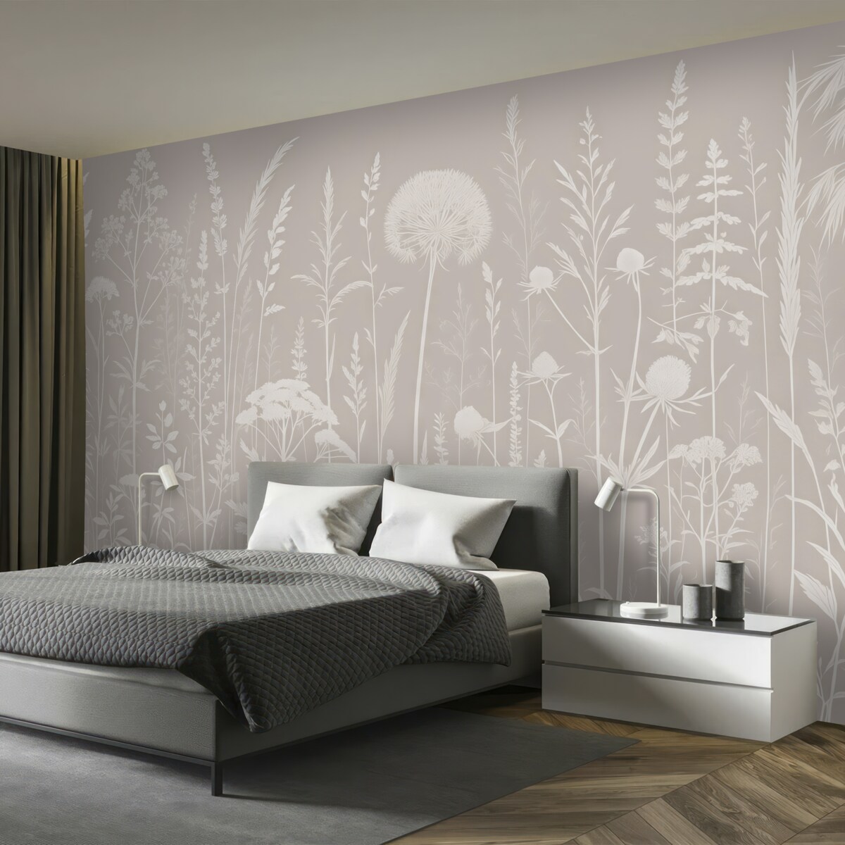 Fototapeta Subtelne rośliny łąkowe i oszczędność kwiatów