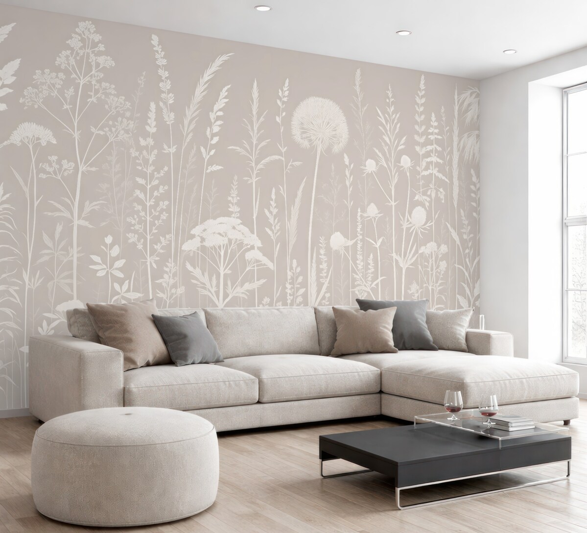 Fototapeta Subtelne rośliny łąkowe i oszczędność kwiatów