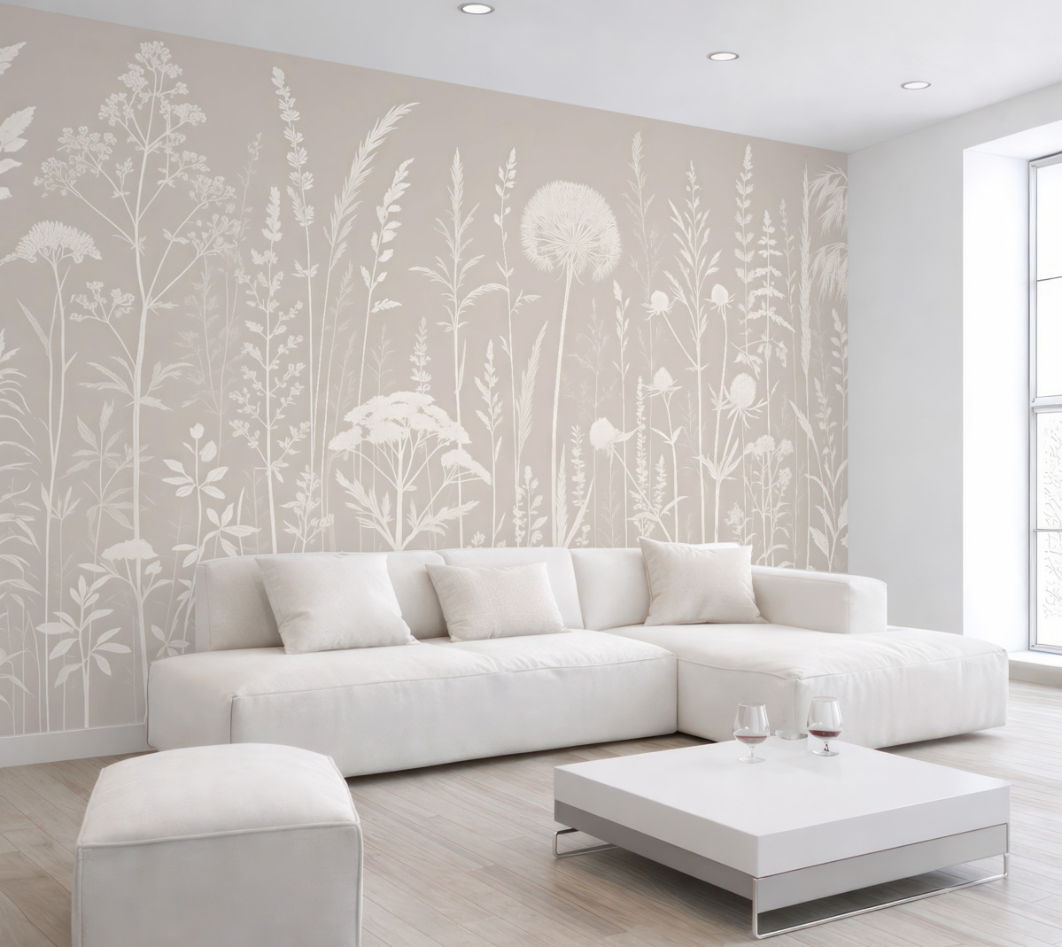 Fototapeta Subtelne rośliny łąkowe i oszczędność kwiatów