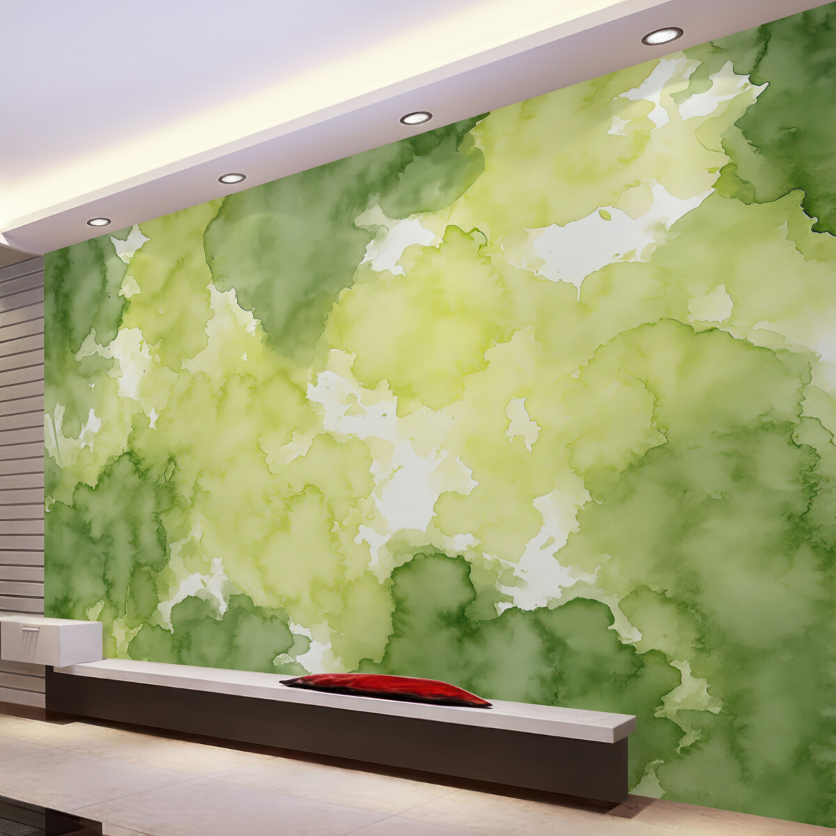 Fototapeta Abstrakcja wodna, szkic wzoru, naturalne odcienie zieleni.