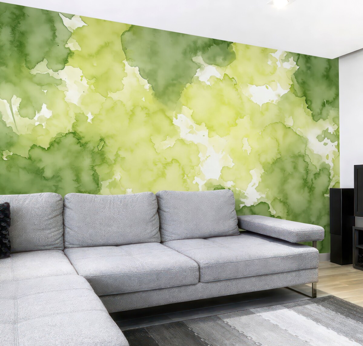 Fototapeta Abstrakcja wodna, szkic wzoru, naturalne odcienie zieleni.