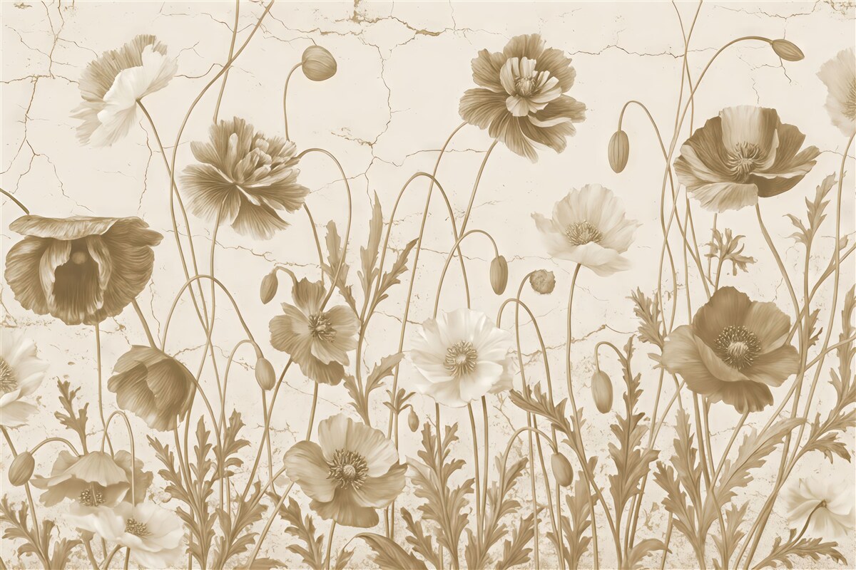 Fototapeta Maki w odcieniach sepii.