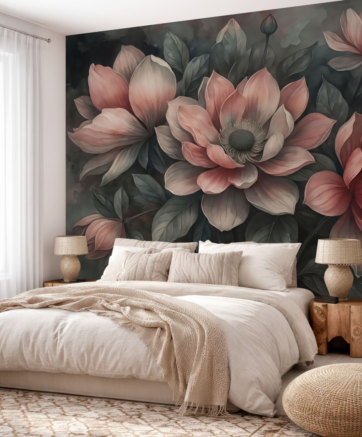 Fototapeta Kwiaty w szaro-skalnych tonacjach.