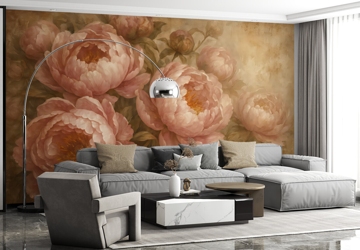 Fototapeta Retro piwonie.