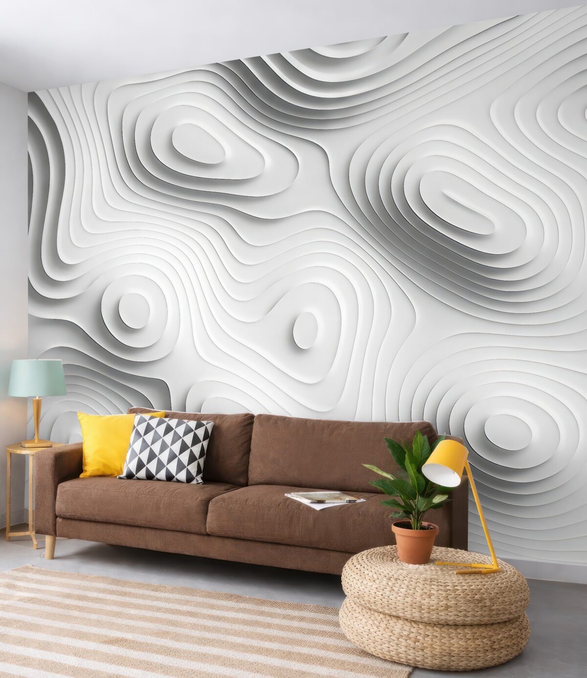 Fototapeta Jasny abstrakcyjny wzór falujących wielowarstwowych warstw.