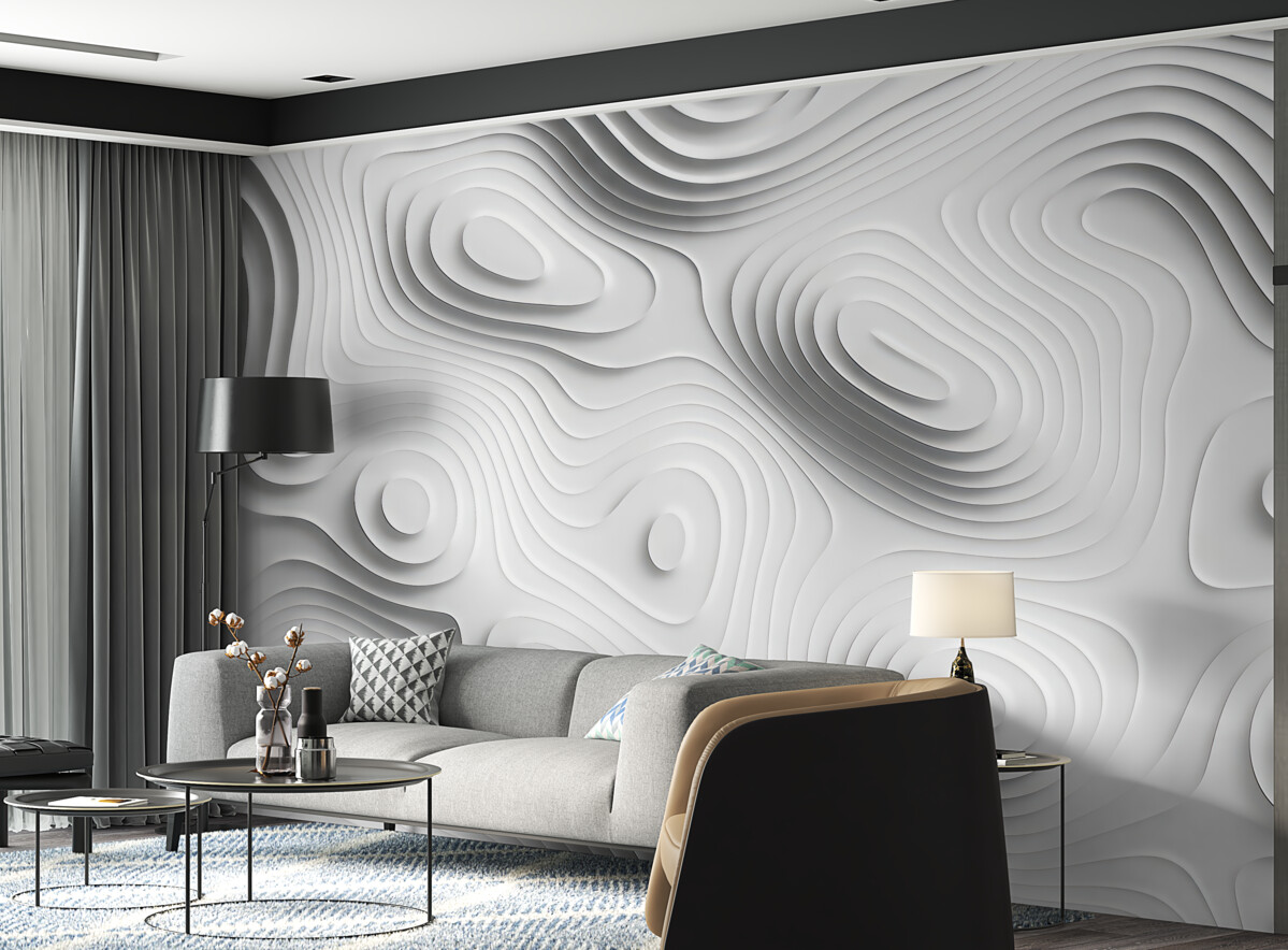 Fototapeta Jasny abstrakcyjny wzór falujących wielowarstwowych warstw.