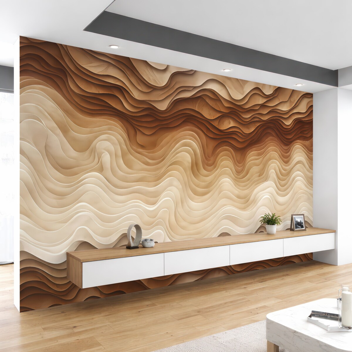 Fototapeta Trójwymiarowa mapa terenu z konturami ukształtowania w odcieniach jasnego różu.