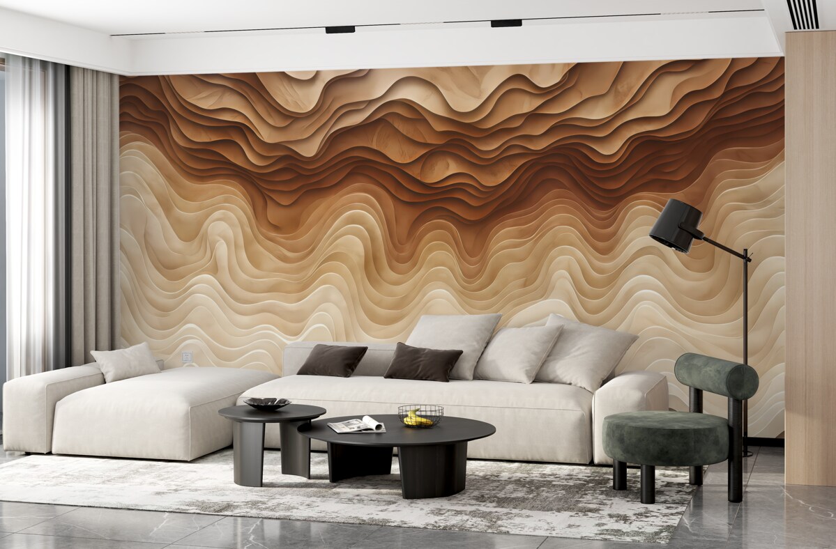 Fototapeta Trójwymiarowa mapa terenu z konturami ukształtowania w odcieniach jasnego różu.