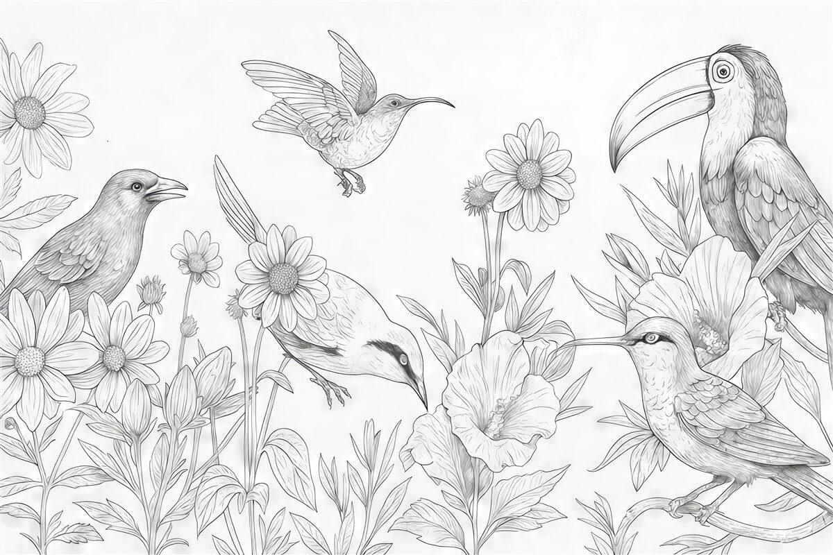 Fototapeta Malowane ptaki.