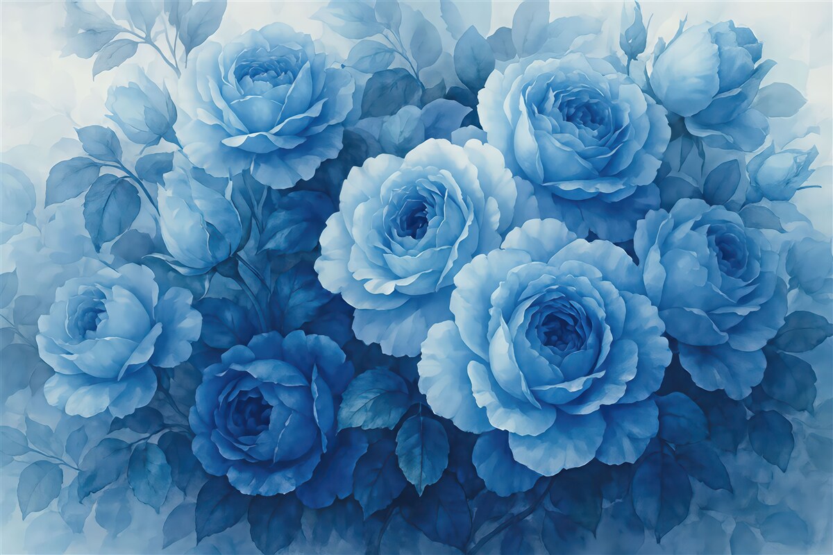 Fototapeta Niebieskie róże