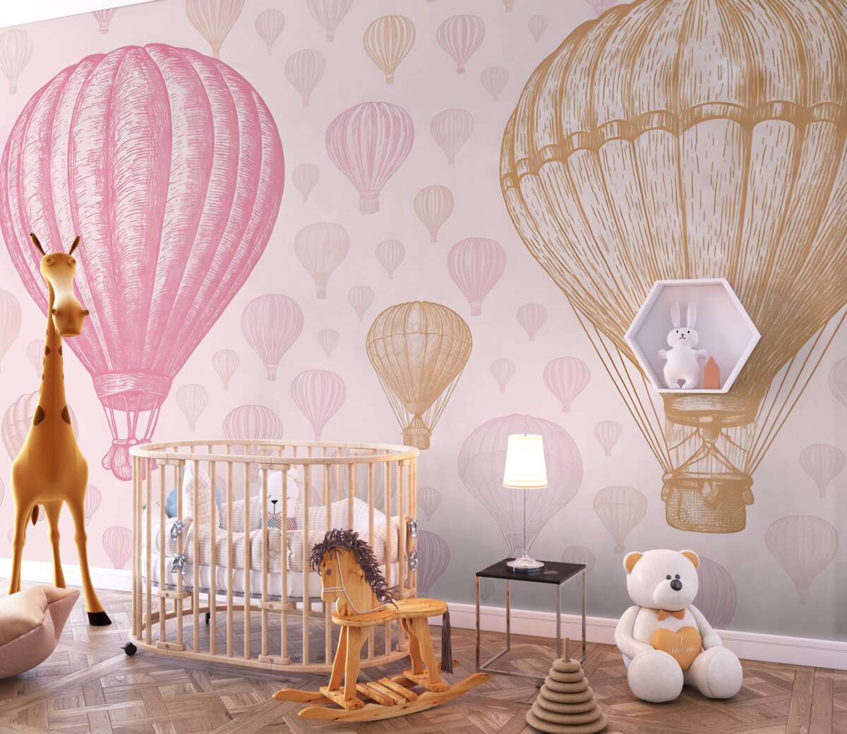 Fototapeta Różowa dekoracja, baloniki.