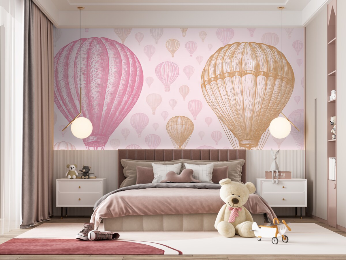 Fototapeta Różowa dekoracja, baloniki.