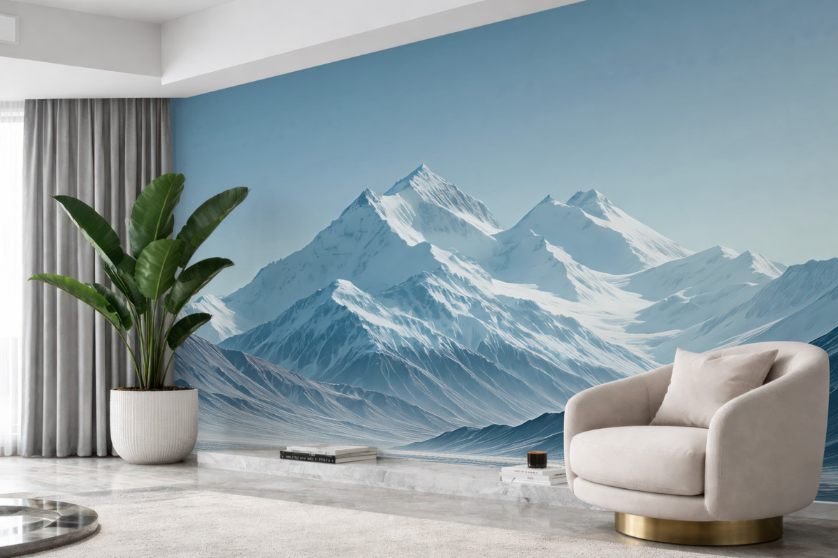 Fototapeta Zimowe niebieskie szczyty.