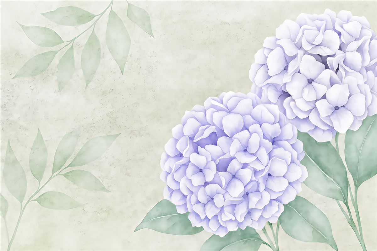 Fototapeta wielkie purpurowe kwiaty na szarej ścianie