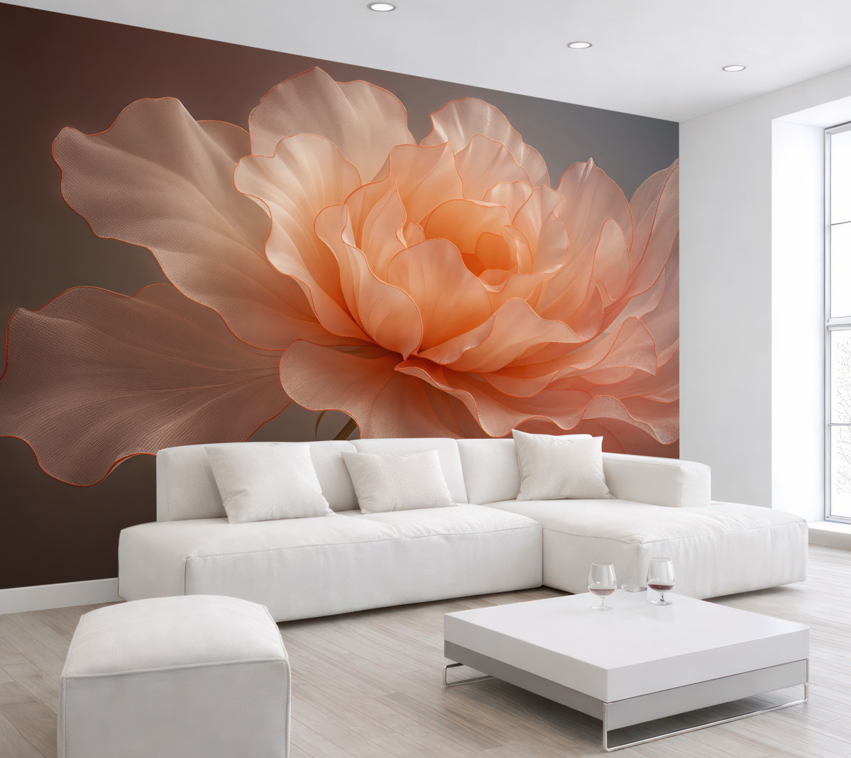 Fototapeta Wielki kwiat w odcieniu różowym, pastelowym.