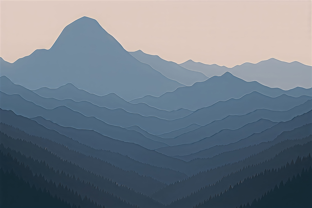 Fototapeta Urokliwe góry, subtelne barwy.