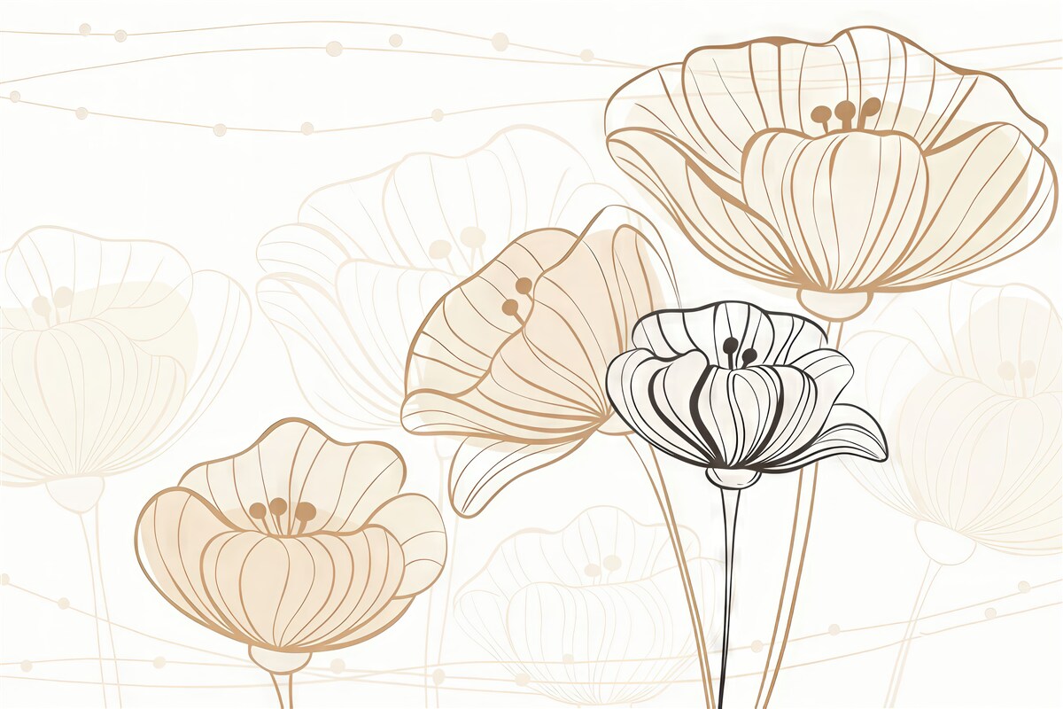 Fototapeta Wielkie kwiaty w pastelowych odcieniach.