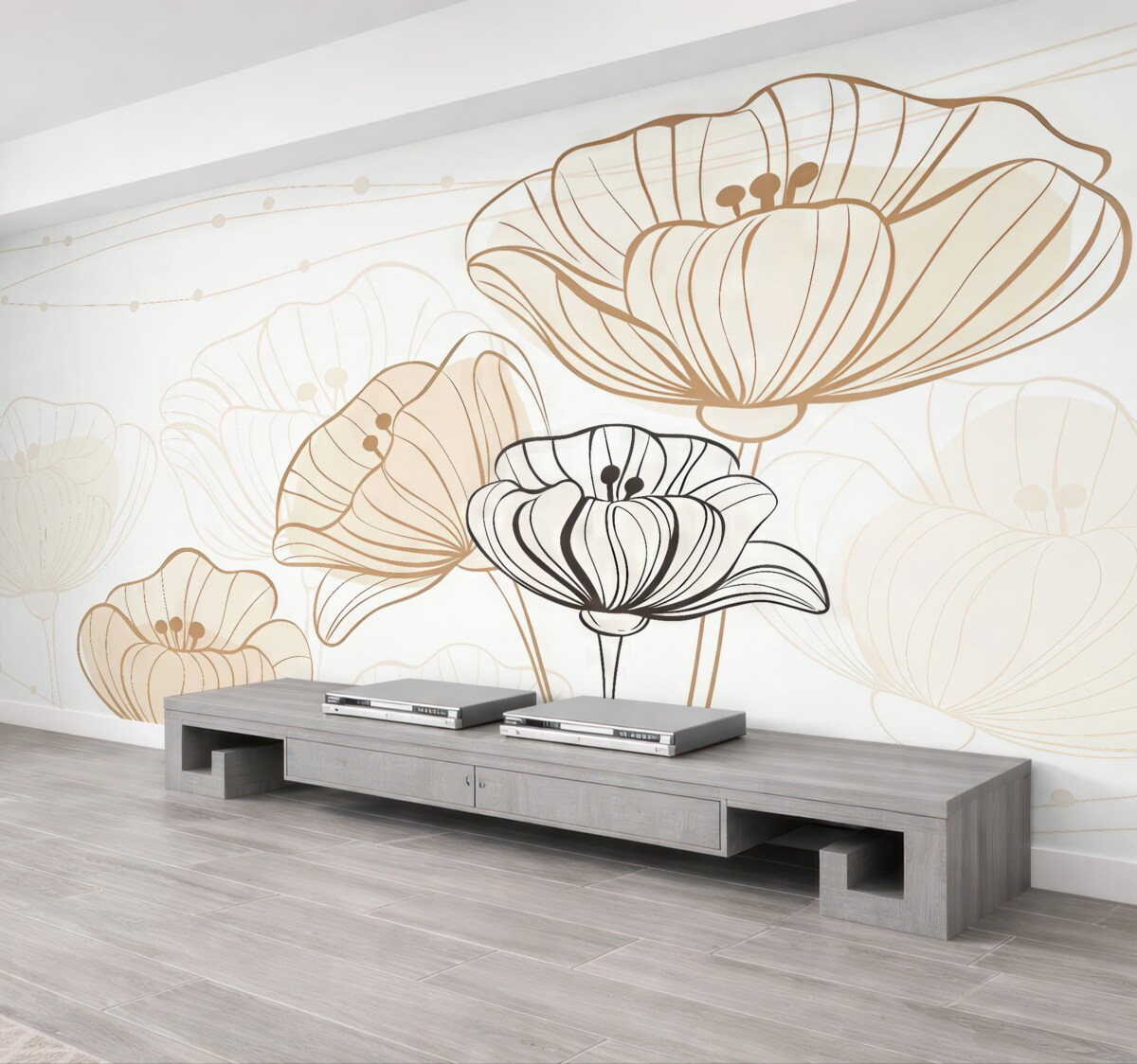 Fototapeta Wielkie kwiaty w pastelowych odcieniach.