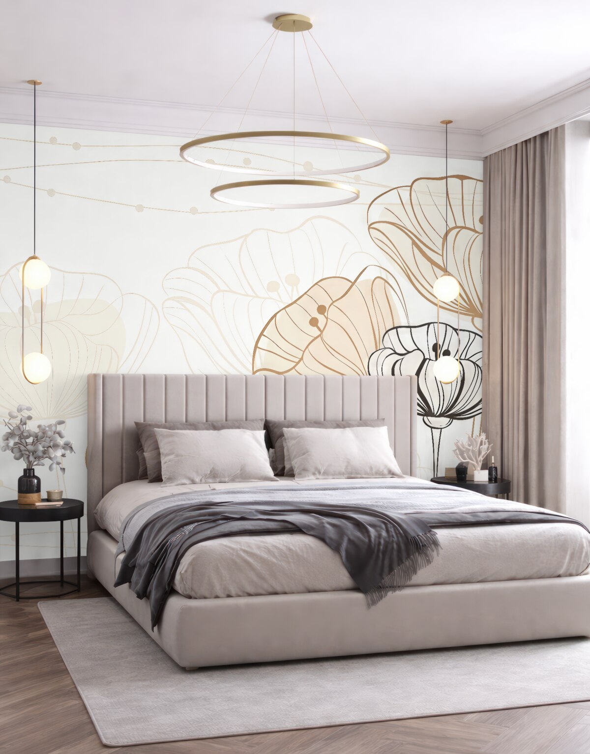 Fototapeta Wielkie kwiaty w pastelowych odcieniach.