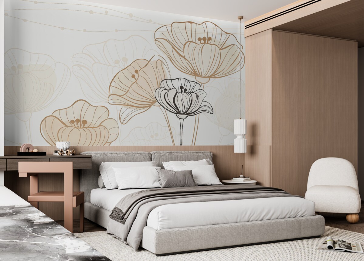 Fototapeta Wielkie kwiaty w pastelowych odcieniach.