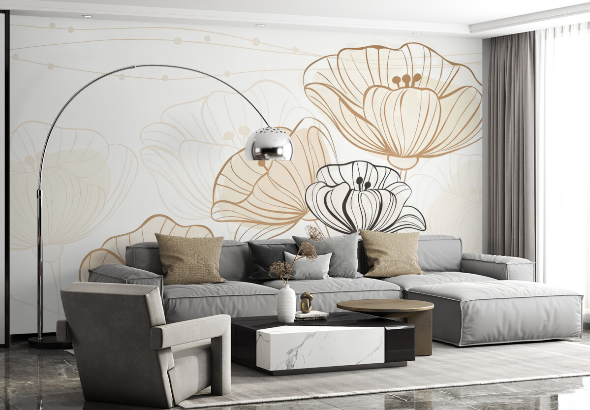 Fototapeta Wielkie kwiaty w pastelowych odcieniach.