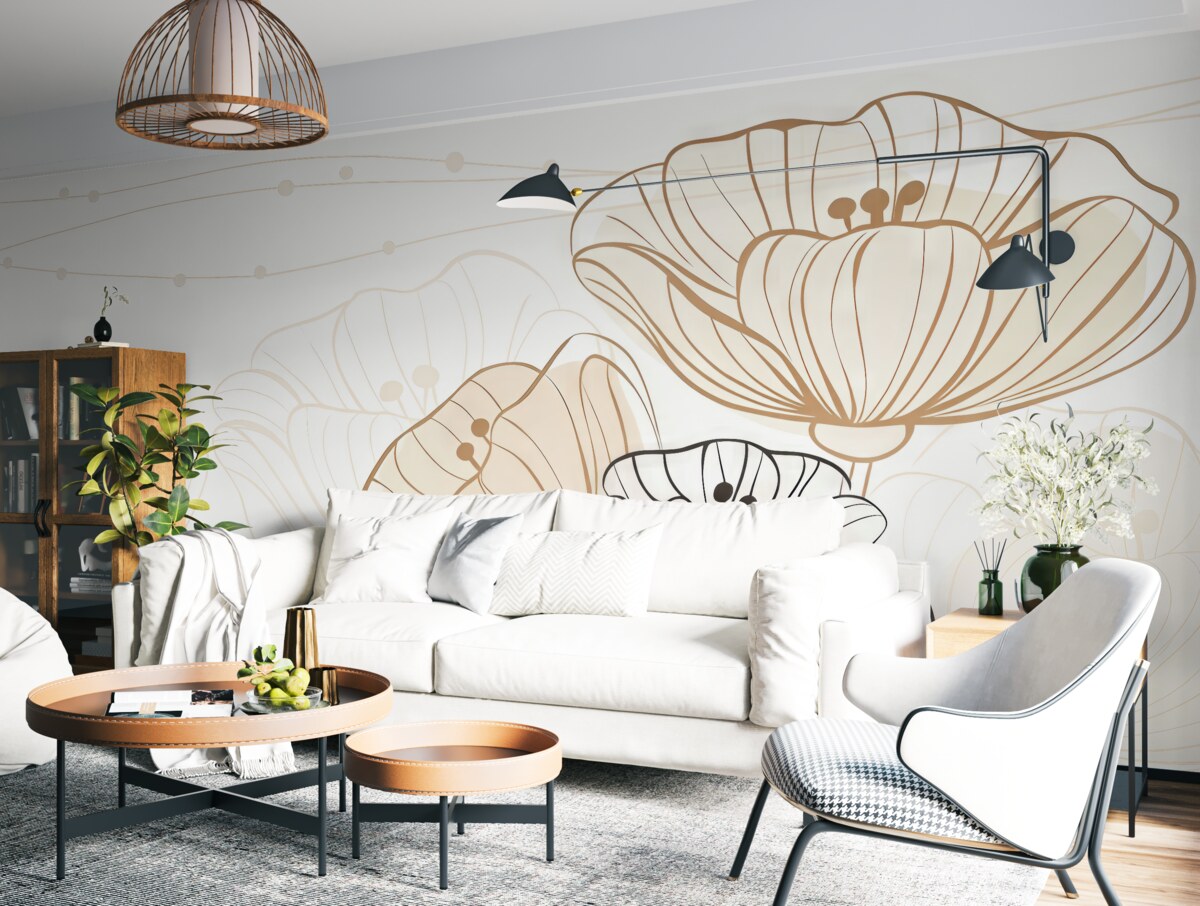 Fototapeta Wielkie kwiaty w pastelowych odcieniach.