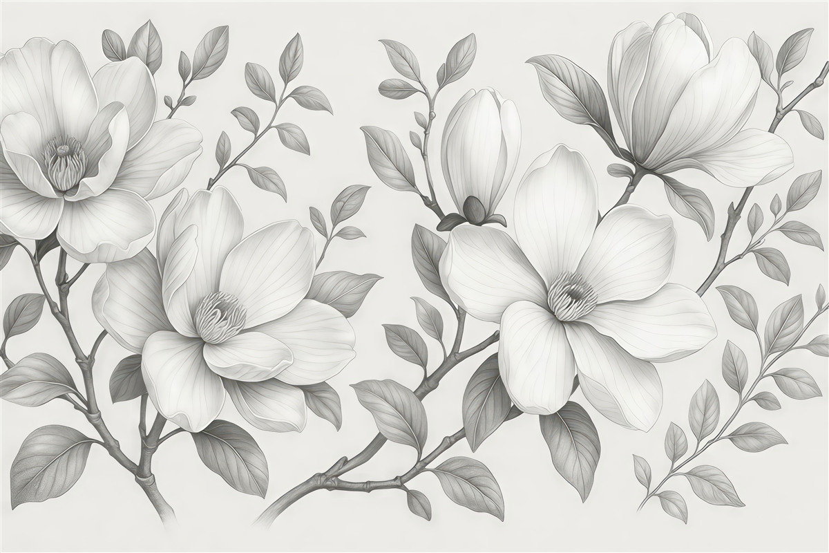 Fototapeta Jednokolorowa elegancja magnolii.