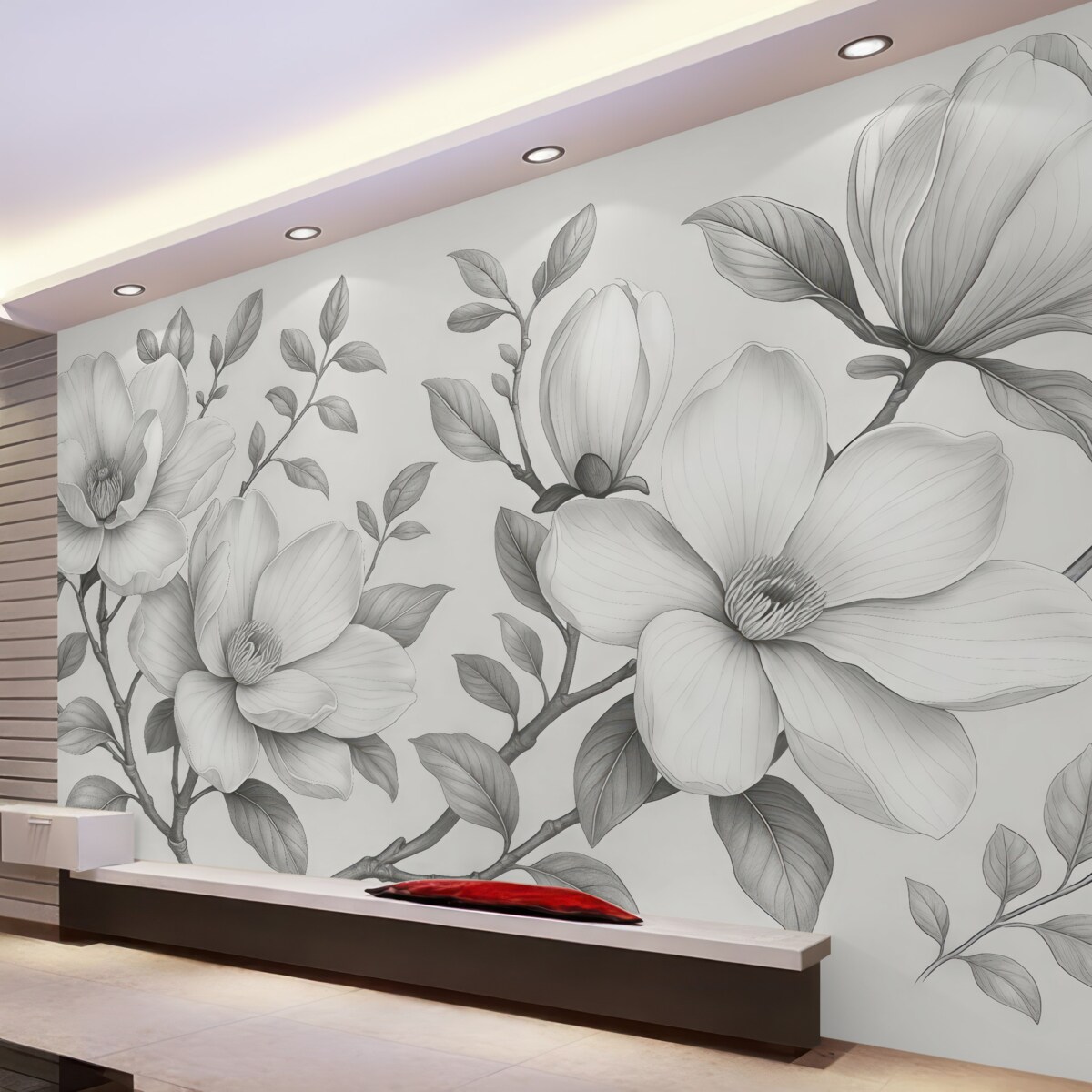 Fototapeta Jednokolorowa elegancja magnolii.