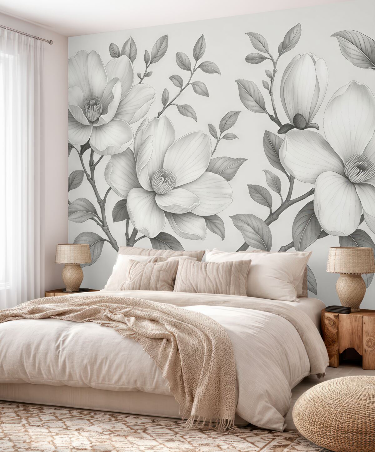 Fototapeta Jednokolorowa elegancja magnolii.