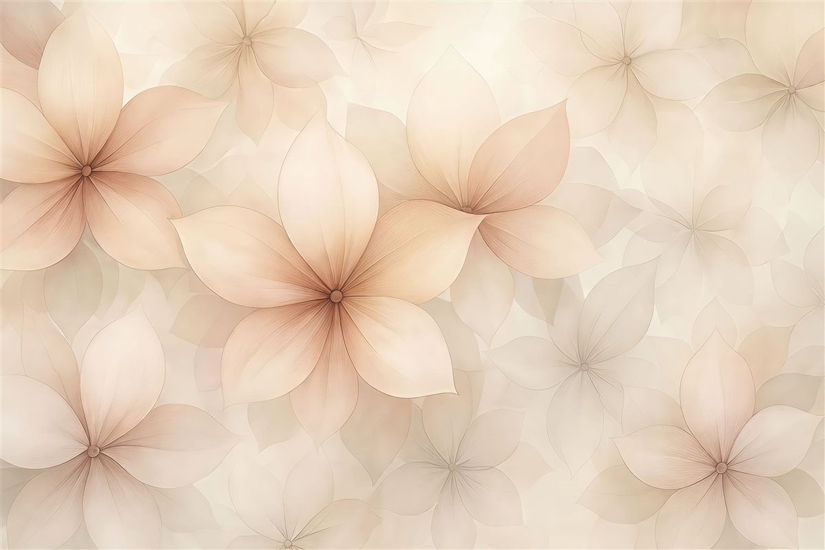 Fototapeta Układ kwiatów, subtelne odcienie różu i beżu, motyw kwiatowy.