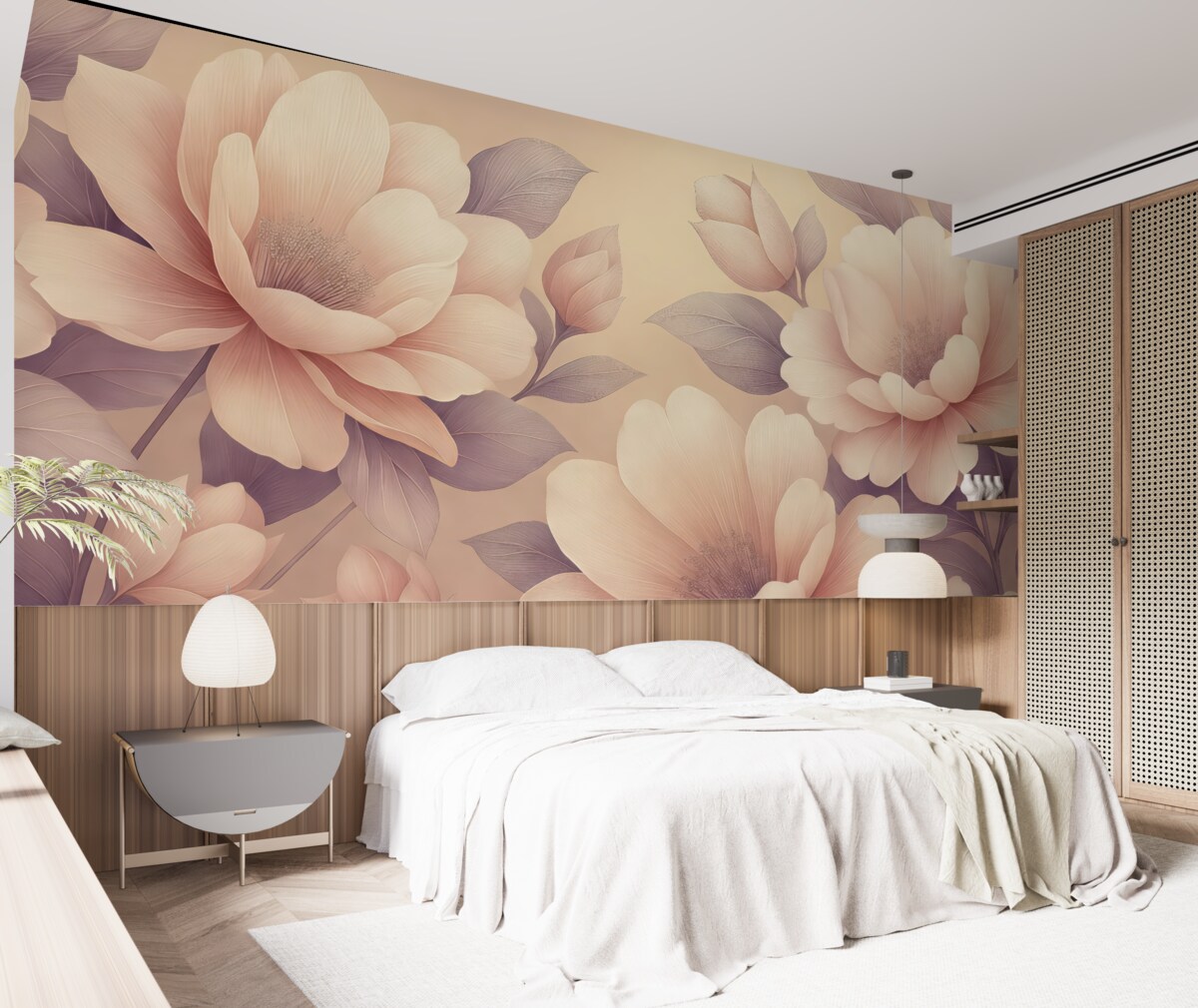 Fototapeta Wspaniałe akrylowe kwiaty, bukiet kwiatowy, przyroda, delikatne beże i róże.