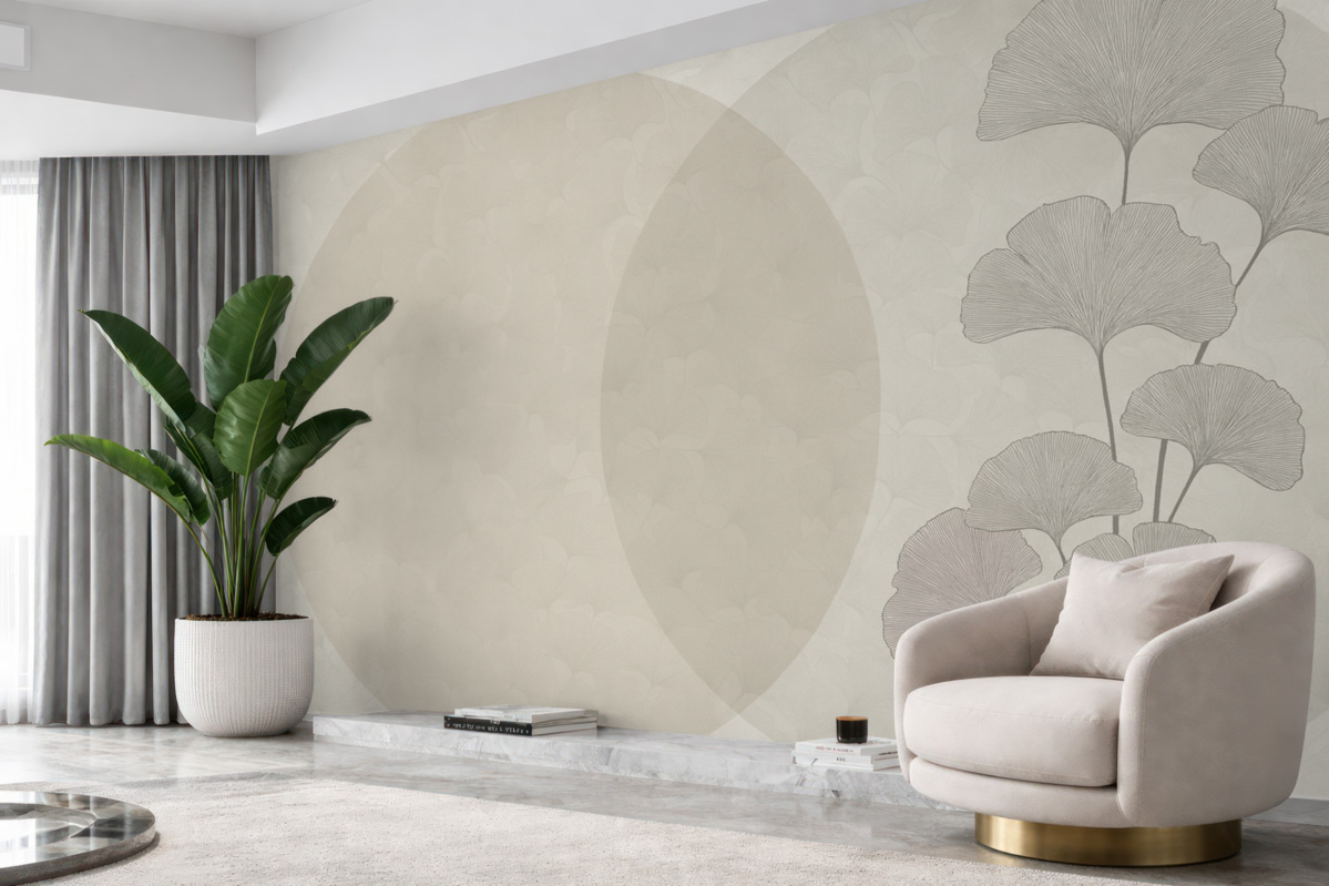 Fototapeta Ogromne liście ginkgo i geometria