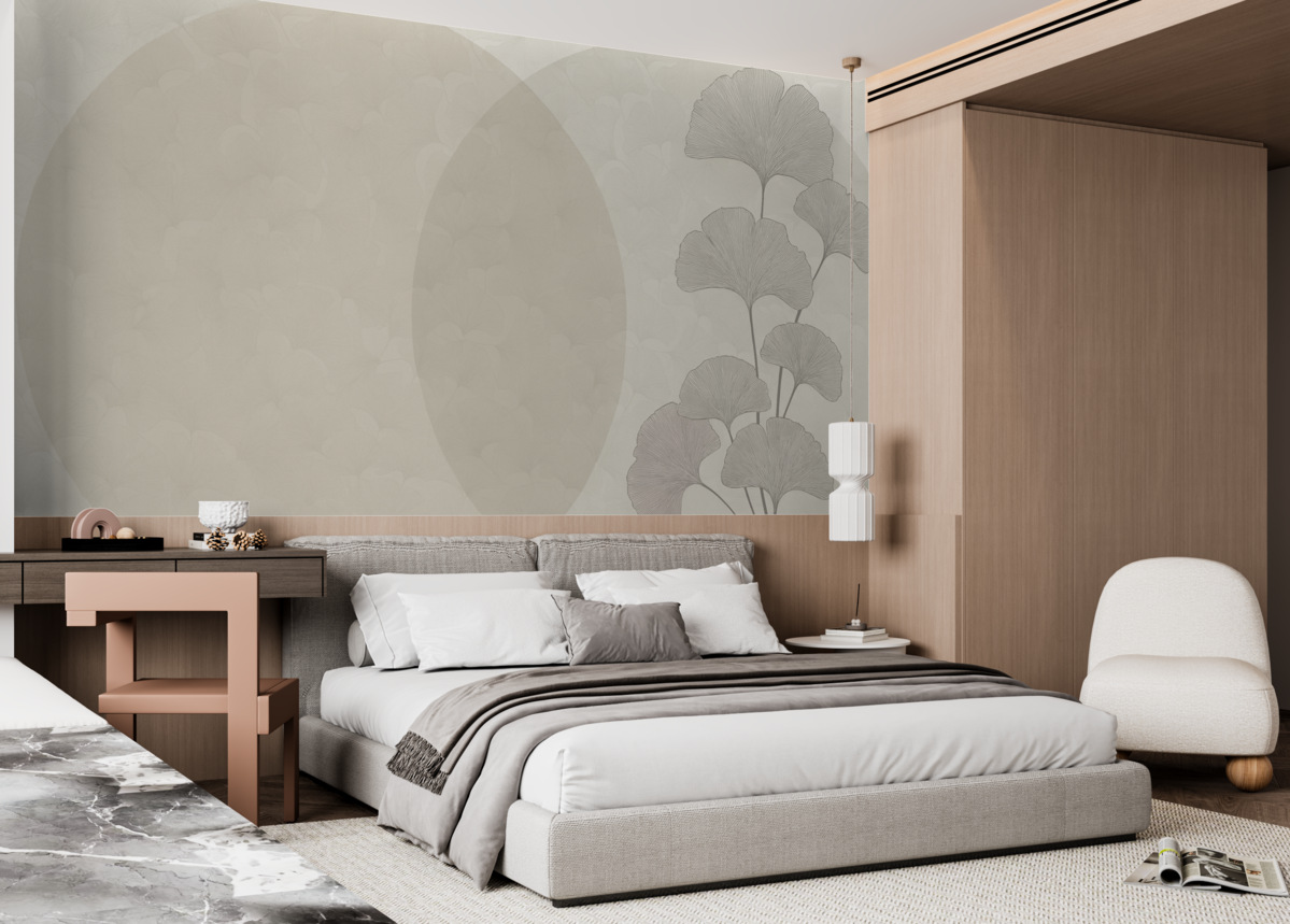 Fototapeta Ogromne liście ginkgo i geometria