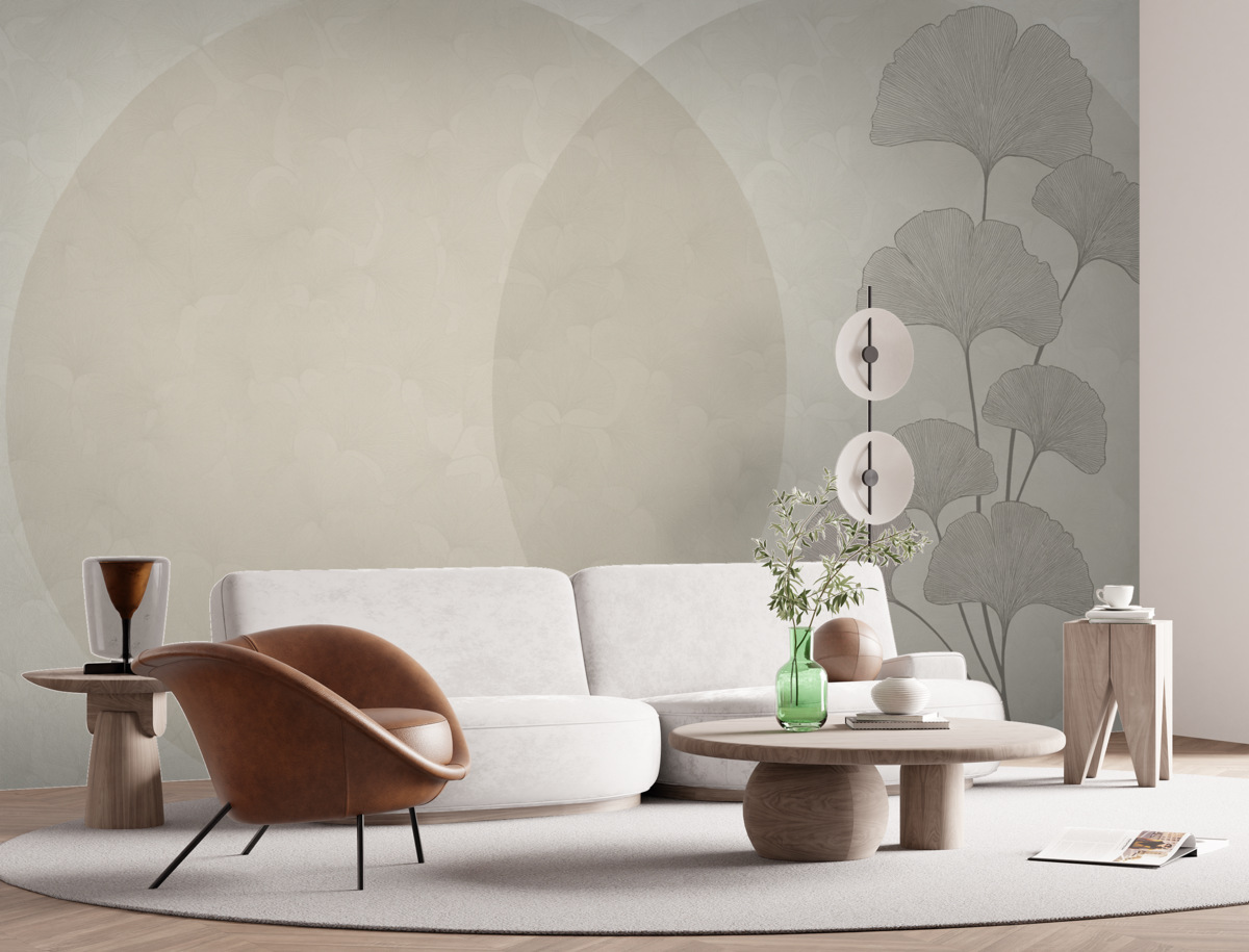 Fototapeta Ogromne liście ginkgo i geometria