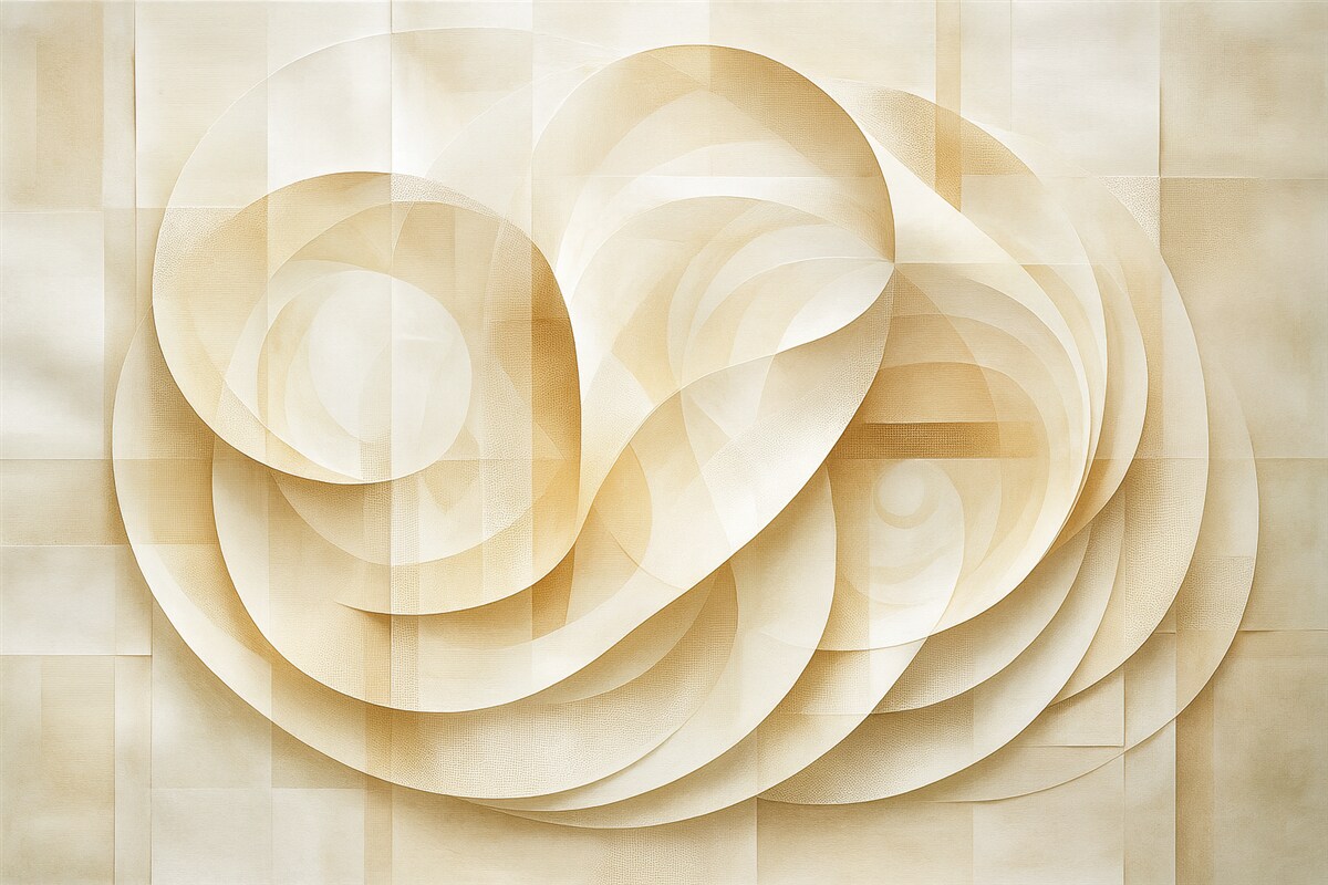 Fototapeta Beżowa abstrakcja z różnorodnymi fakturami, w stylu wielowarstwowych płyt i sieci.