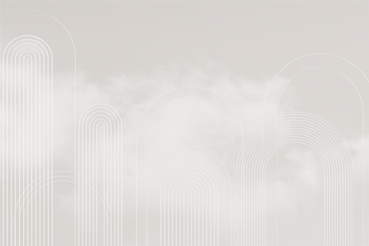 Fototapeta Minimalistyczne łuki i obłoki.